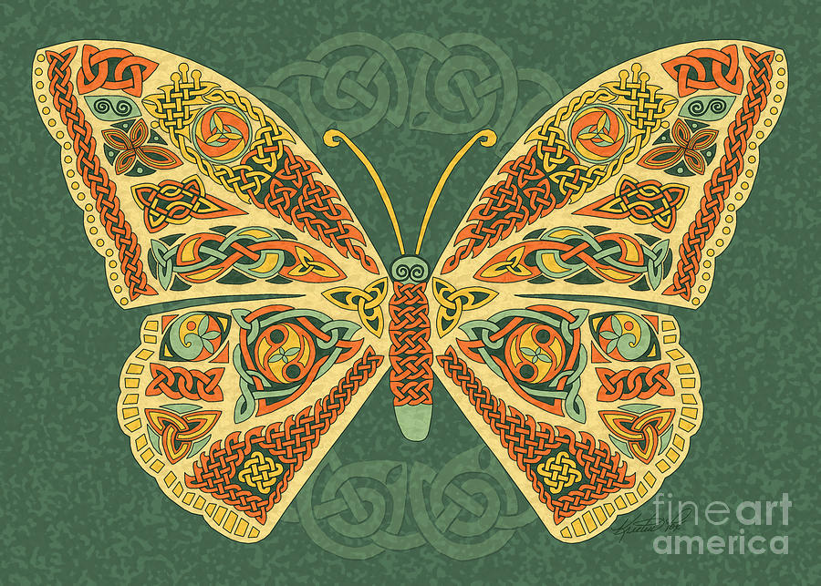Celtic Butterfly Mixed Media by Kristen Fox