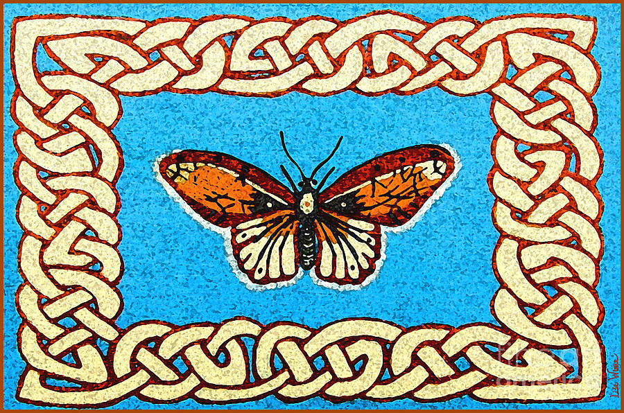 Celtic Butterfly Painting by Lise Winne