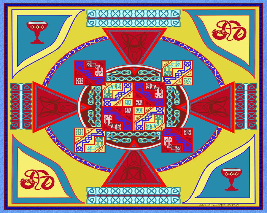 Celtic Knot Painting - Celtic Chalice by Mike Sexton Celtic Knot Painting - Celtic Chalice by Mike Sexton