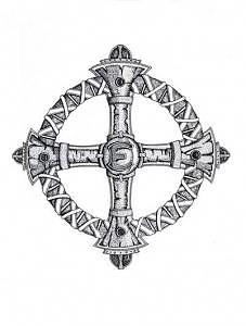Celtic Design Drawing - Celtic Cross by Adam  Alex 
