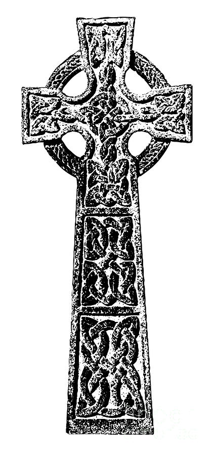celtic cross clipart black and white