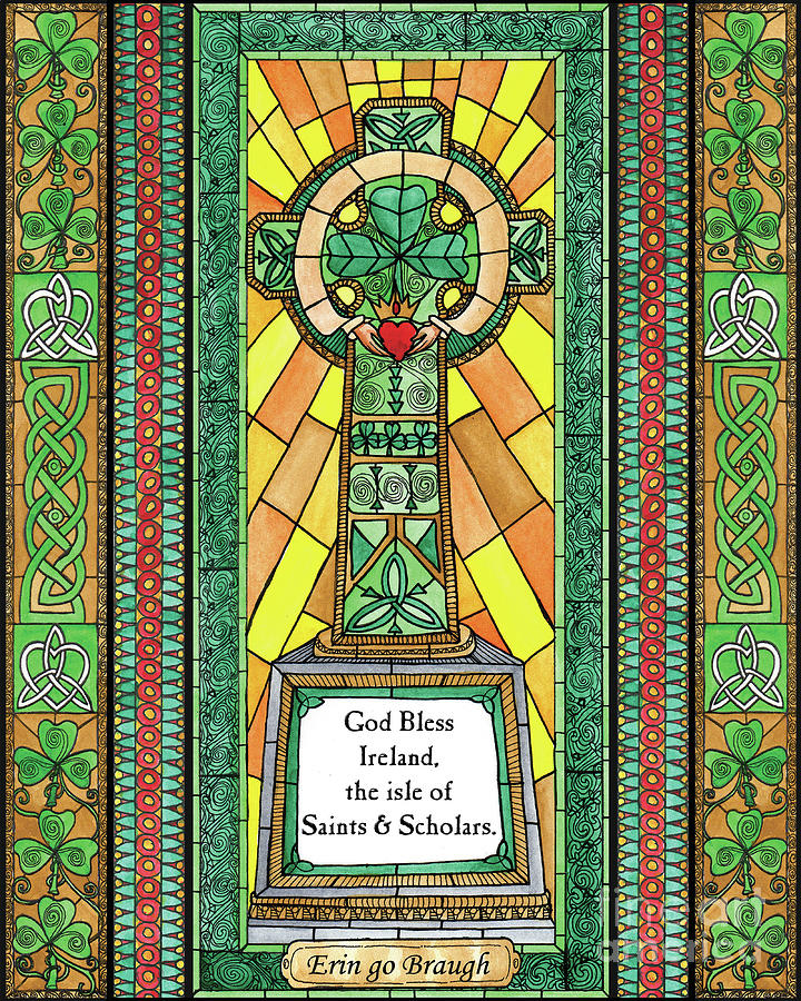 Celtic Cross Painting by Brenda Nippert