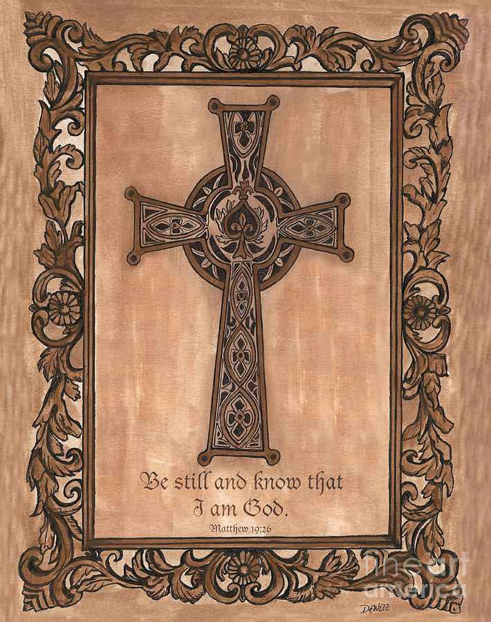 Celtic Cross Painting by Debbie DeWitt