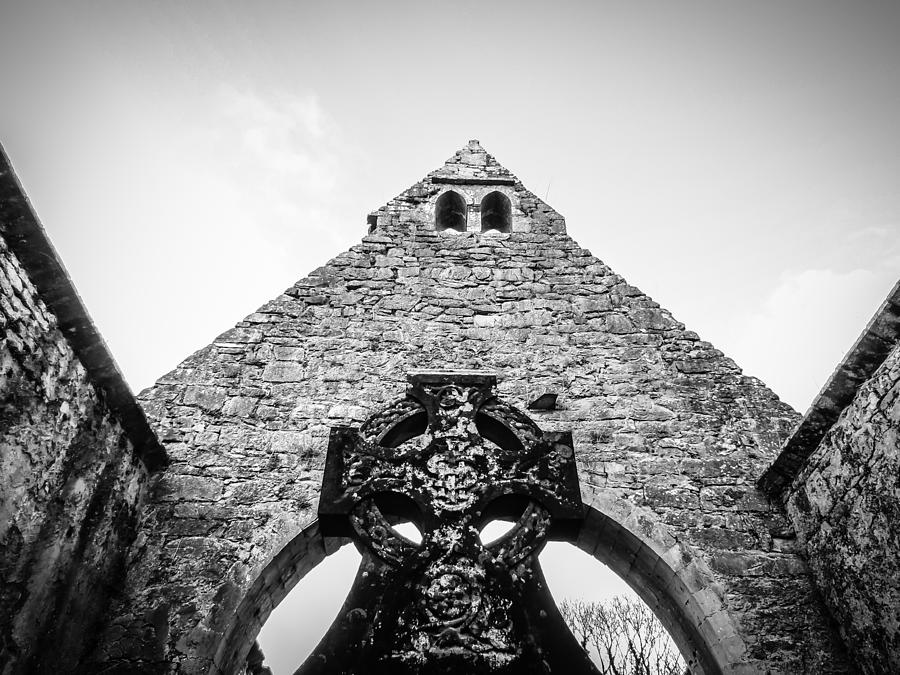 Celtic Cross in Church Ruins Photograph by James Truett