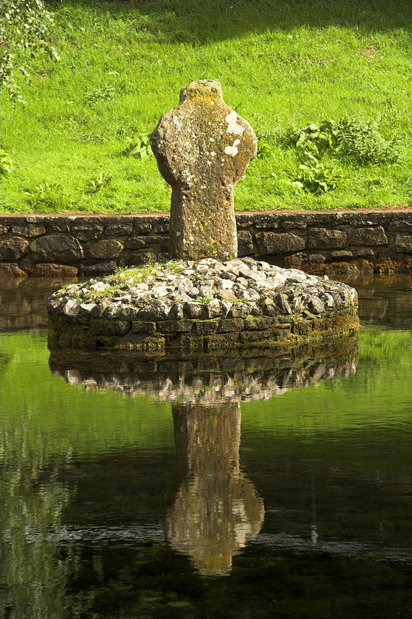 Ancient Celtic Cross at St Patrick Well Photograph by Artur Bogacki
