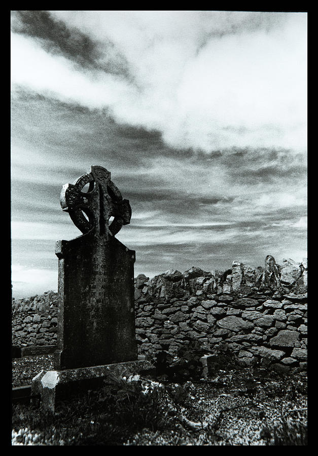 Celtic cross on ancient Irish cemetery Photograph by Dirk Ercken