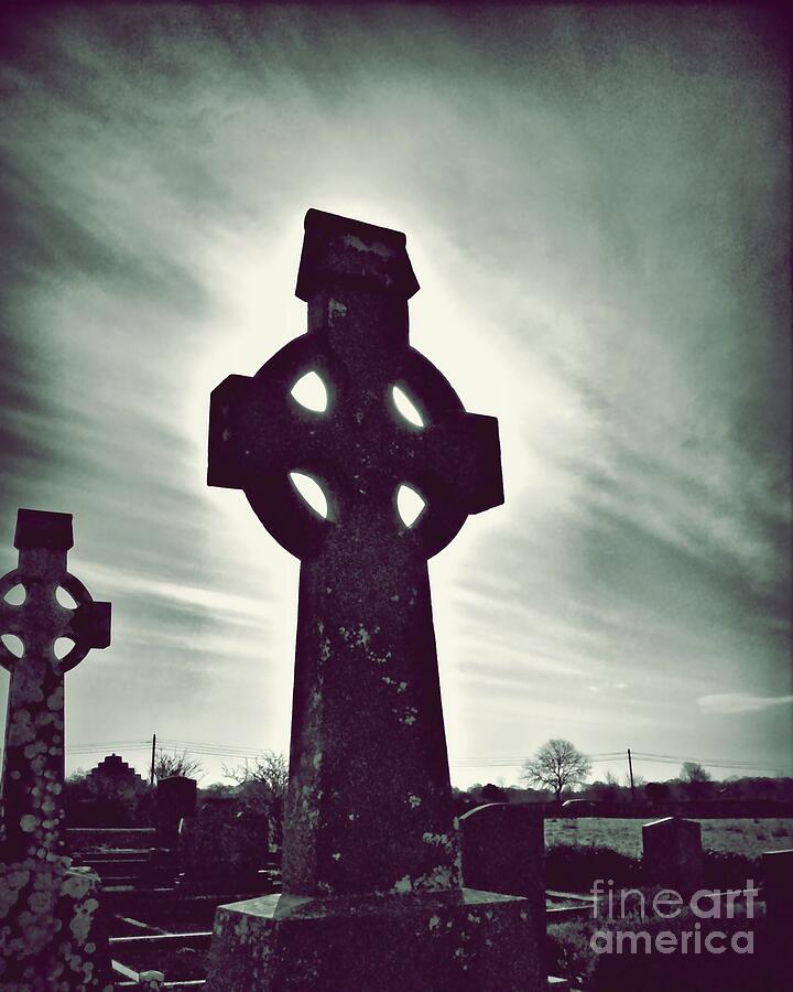 Celtic Crosses in a Graveyard Photograph by Patricia Strand