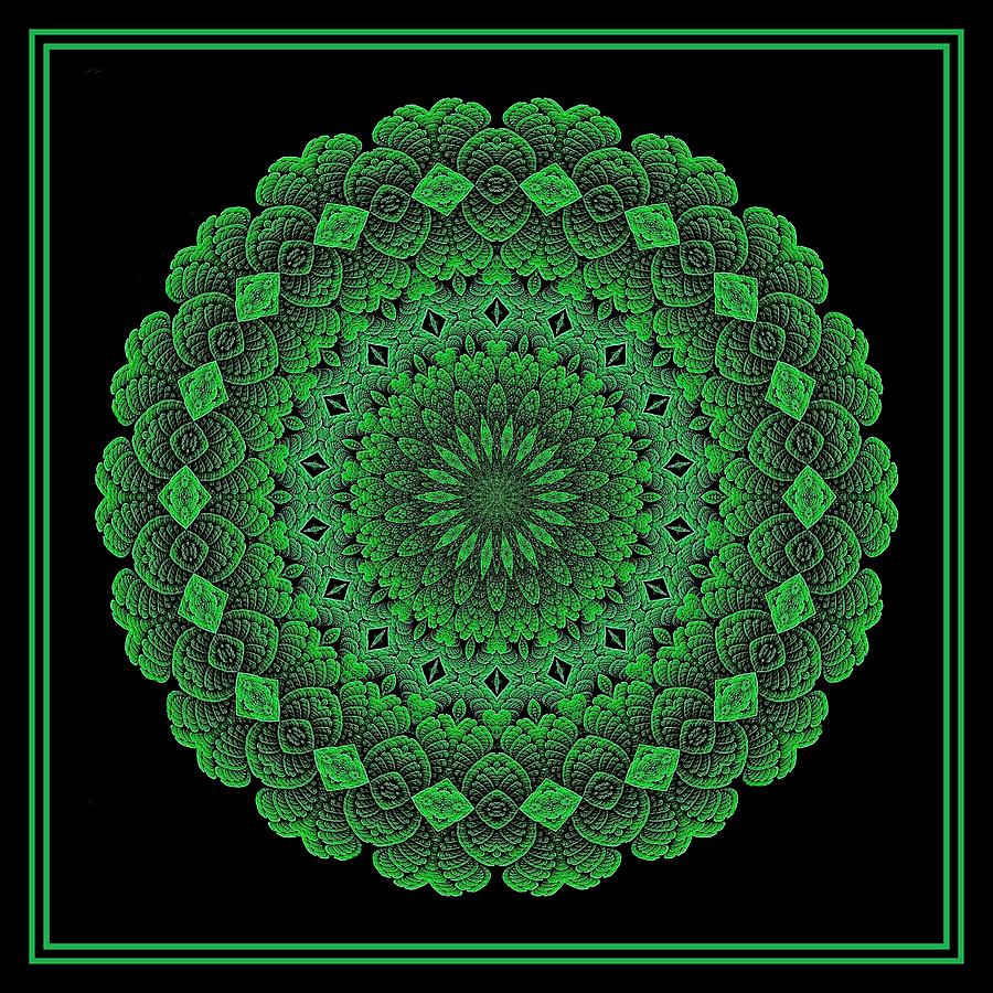 Celtic Doily Green Tile Digital Art by Doug Morgan