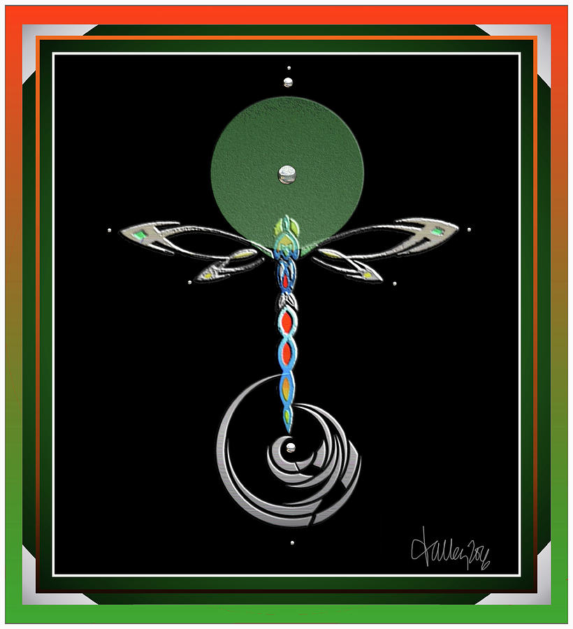 Celtic Dragonfly Digital Art by Larry Talley