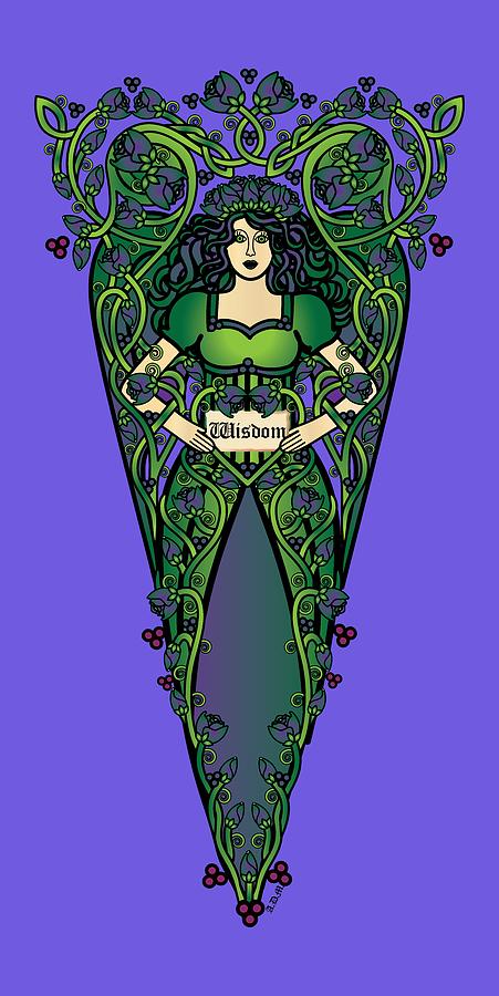 Celtic Forest Fairy - Wisdom Digital Art by Celtic Artist Angela Dawn MacKay
