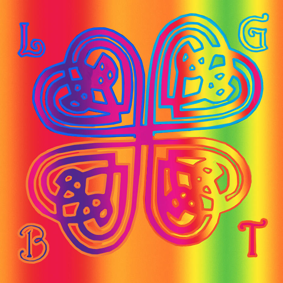 Red Digital Art - Celtic Knot Rainbow by Philip Brent
