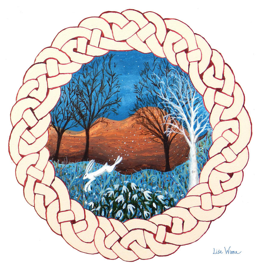 Celtic Knot with Bunny Painting by Lise Winne