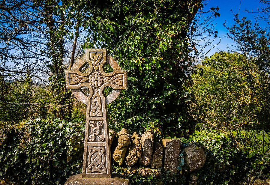 Celtic Knots Decorate a Celtic Cross Photograph by James Truett