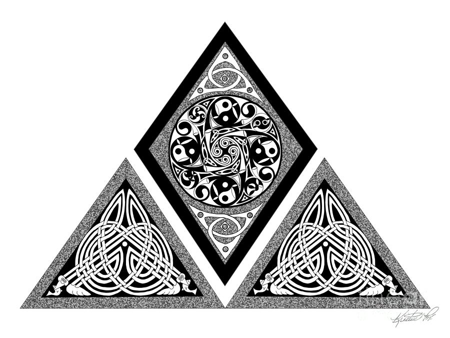 Celtic Pyramid Mixed Media by Kristen Fox