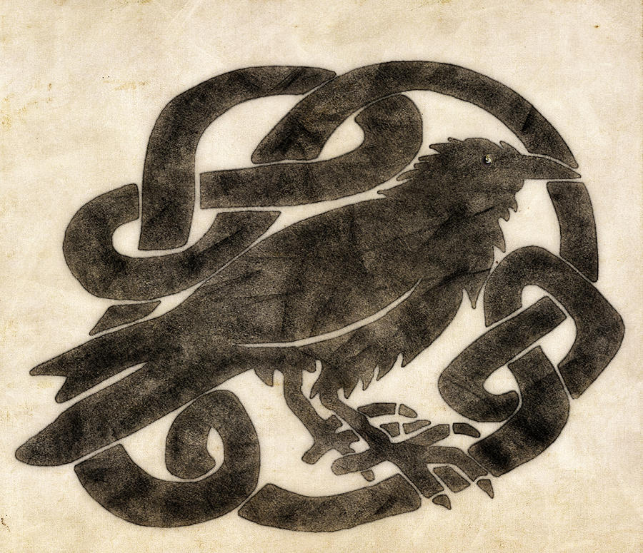 viking knotwork raven