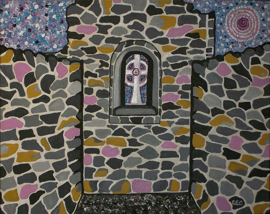 Celtic Ruin Painting by Carolyn Cable