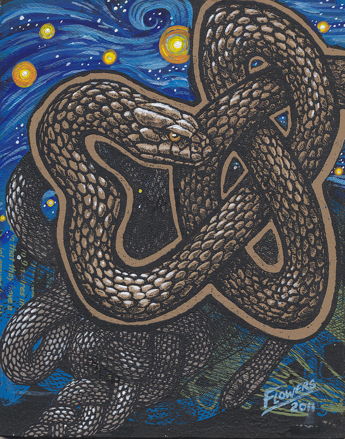 Celtic Serpent Painting by Bill Flowers
