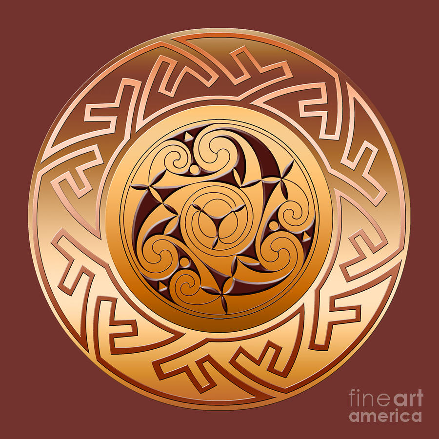 Celtic Spiral and Key Pattern Digital Art by Melissa A Benson