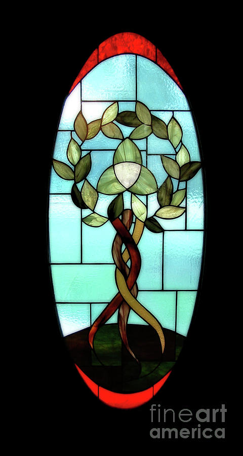 Celtic Three Root Tree Glass Art by Laura Brightwood