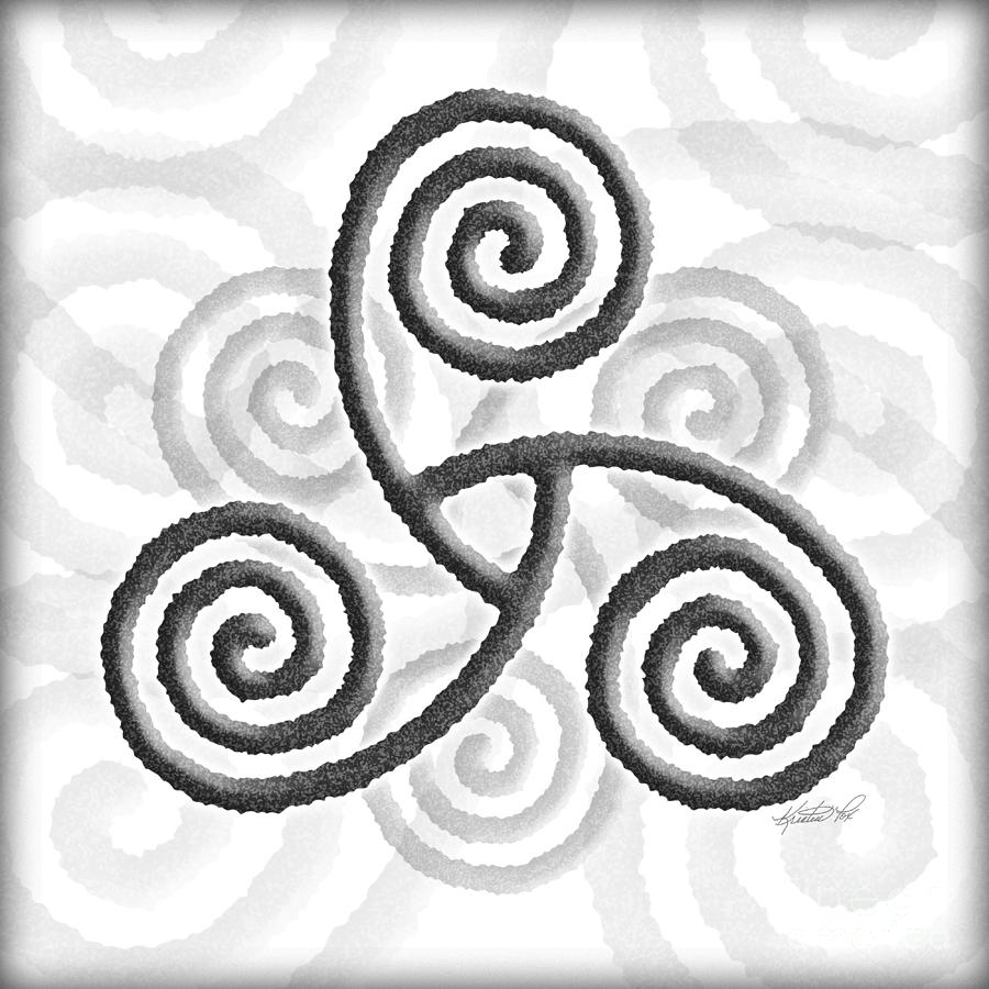 Celtic Triple Spiral Mixed Media by Kristen Fox