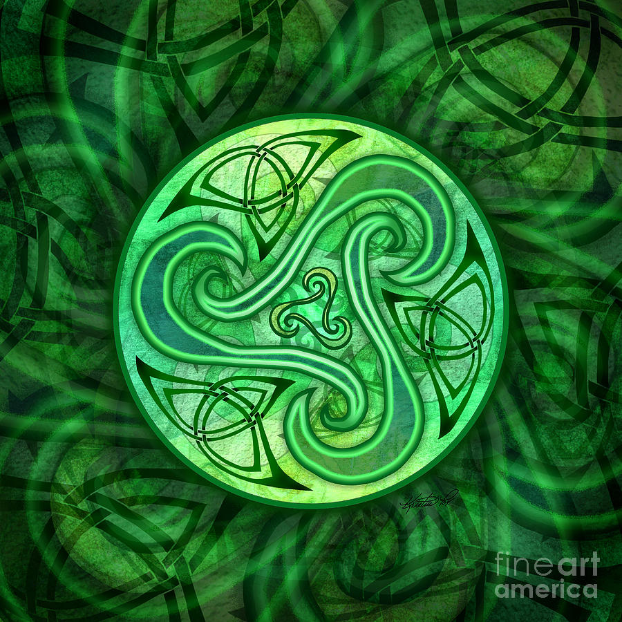Celtic Triskele Mixed Media by Kristen Fox
