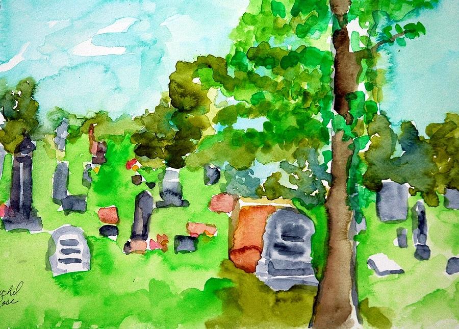 Tree Painting - Cemetary by Rachel Rose