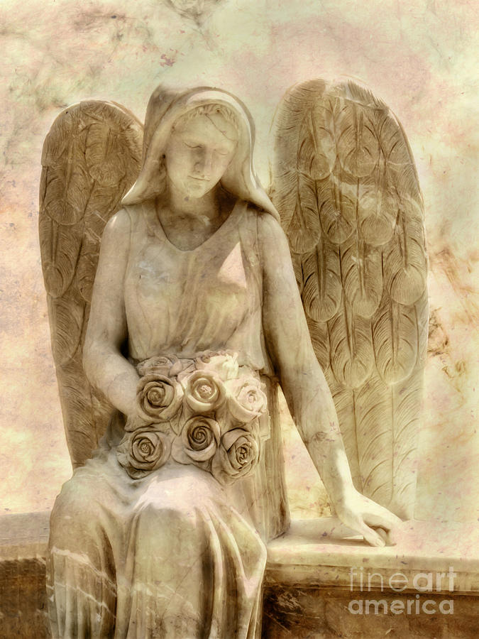 Cemetery Angel Statue Digital Art by Randy Steele