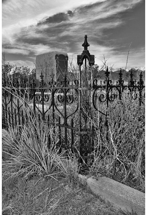 Cemetery Fence Post  and Sky Photograph by Sandra Dalton