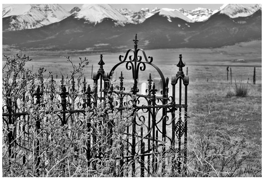 Cemetery Gate and Mountains Photograph by Sandra Dalton