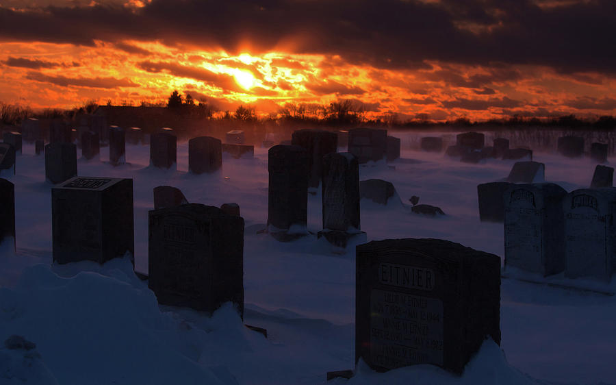 Sunset Digital Art - Cemetery by Maye Loeser