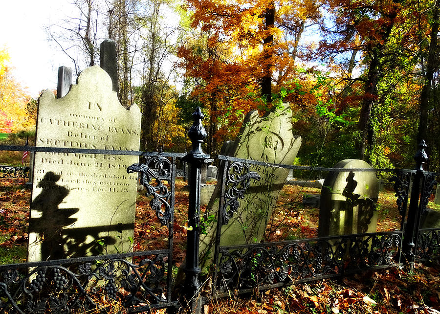Fall Photograph - Cemetery Shadows by Dark Whimsy