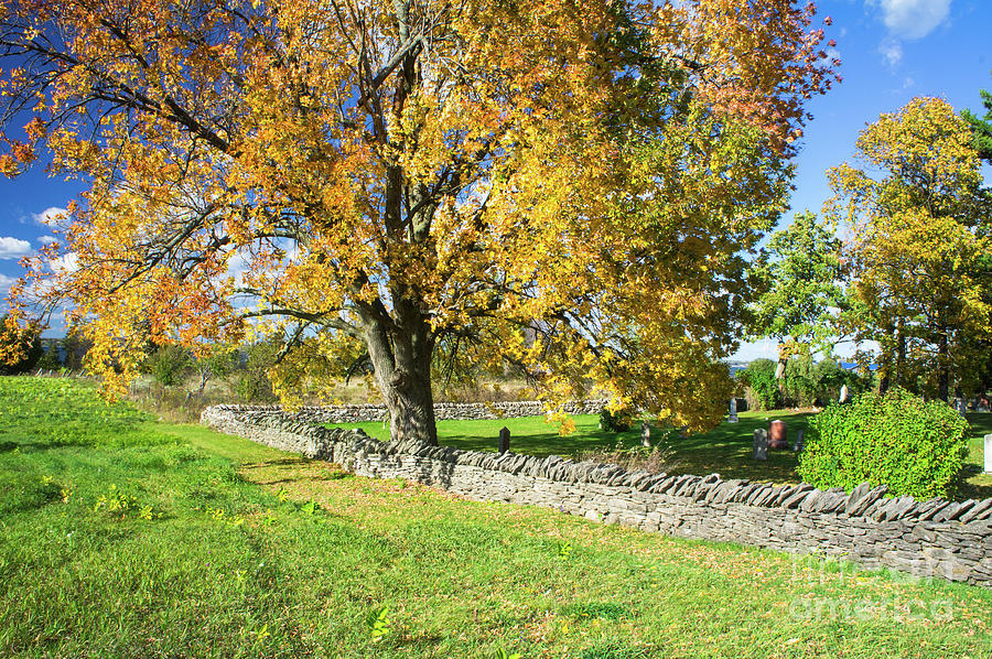 Fall Photograph - Cemetery Wall 1 by Jill Greenaway