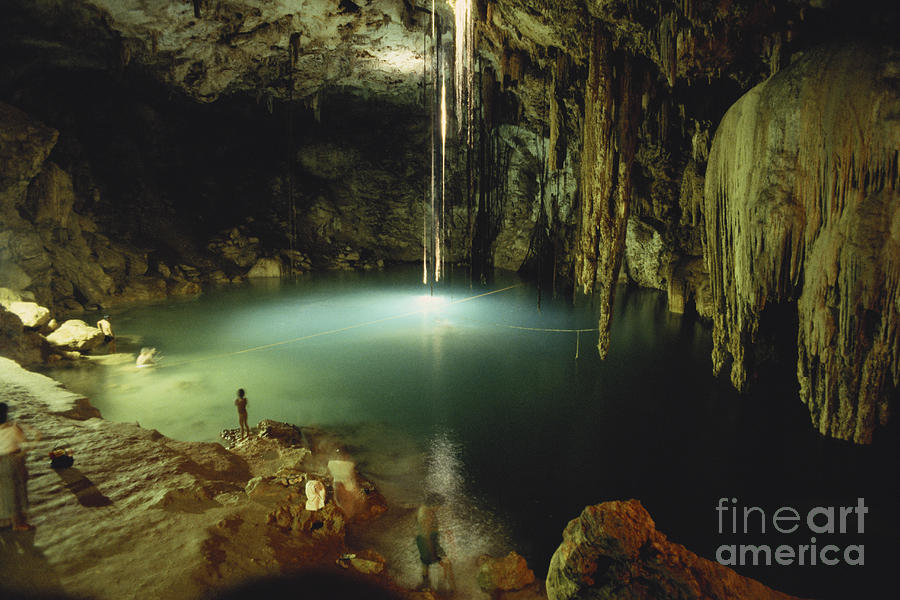 Cenote Photograph - Cenote Of Dzitnup by J. Gerard Sidaner