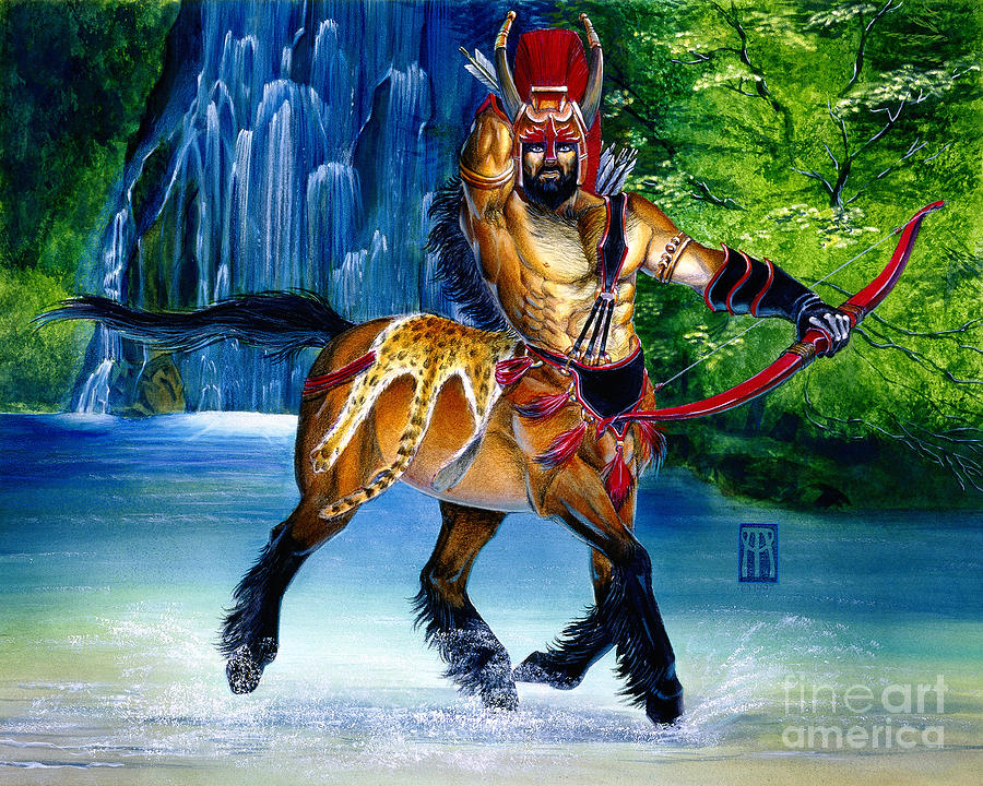Centaur in Waterfall Painting by Melissa A Benson
