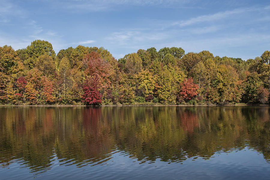 Centennial Lake in Columbia Maryland in Autumn Photograph by William Bitman