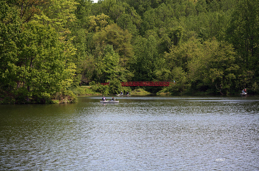 Centennial Lake Spring - Red Bridge Fishing Photograph by Ronald Reid