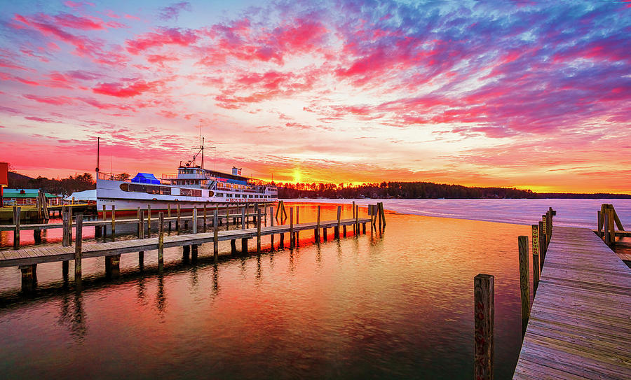 Center Harbor Sunrise Photograph by Robert Clifford