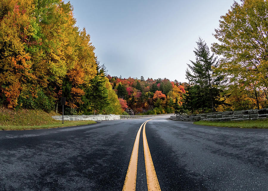 Center of Blue Ridge Parkway in Fall Photograph by Kelly VanDellen