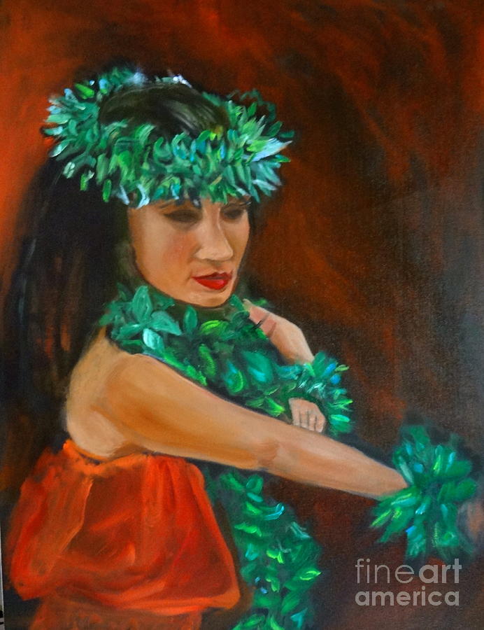 Center Stage Hula Painting by Jenny Lee