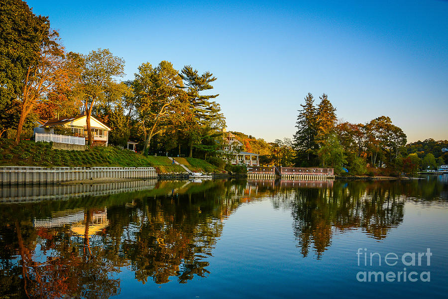 Centerport Harbor Autumn Colors Photograph by Alissa Beth Photography