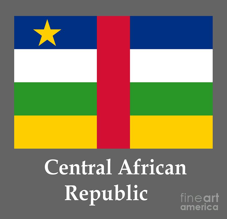 Flag Digital Art - Central African Republic Flag And Name by Frederick Holiday