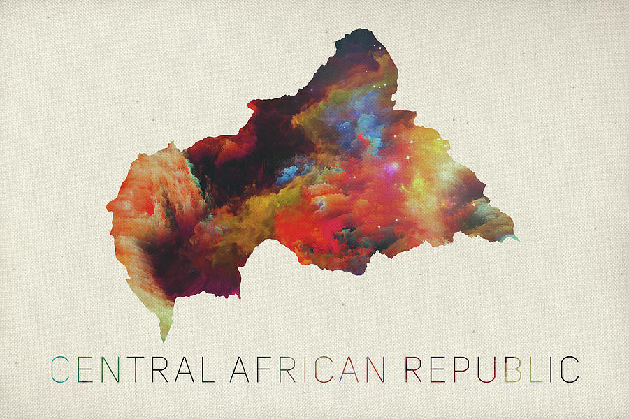 Map Mixed Media - Central African Republic Watercolor Map by Design Turnpike