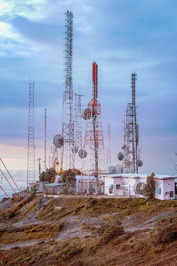 Central America, Panama, Chiriqui province, telecom towers on su Photograph by Marek Poplawski