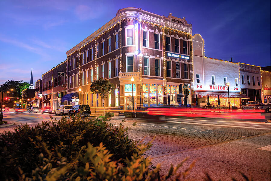 Architecture Photograph - Central and Main Street - Downtown Bentonville Arkansas by Gregory Ballos