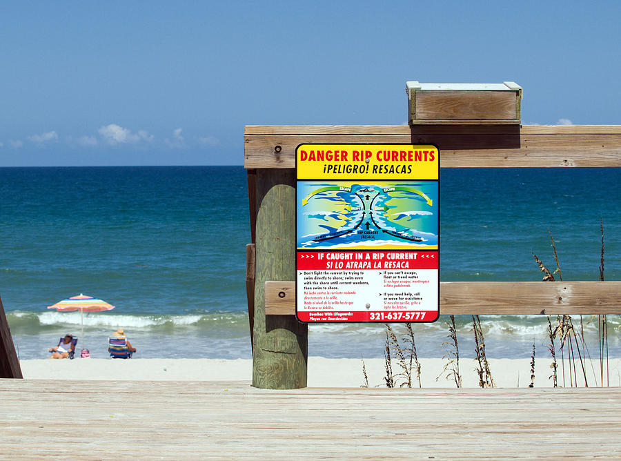 Central Florida Beach Warning Photograph By Allan Hughes