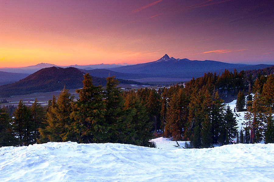 Central Oregon Cascades From Crater Lake Photograph by Steve Warnstaff