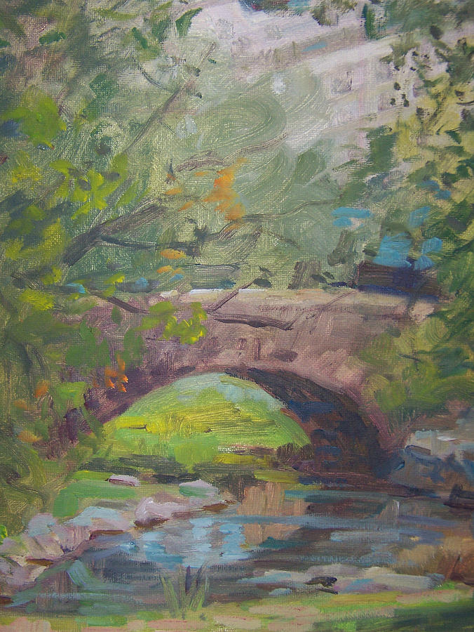 Central Park bridge Painting by Bart DeCeglie