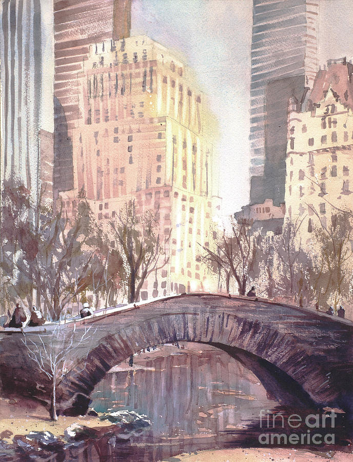 Central Park Bridge Painting by Ryan Fox