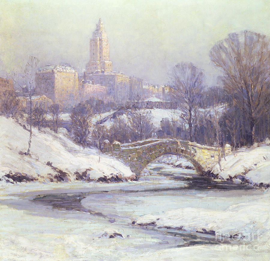 Winter Painting - Central Park by Colin Campbell Cooper Winter Painting - Central Park by Colin Campbell Cooper