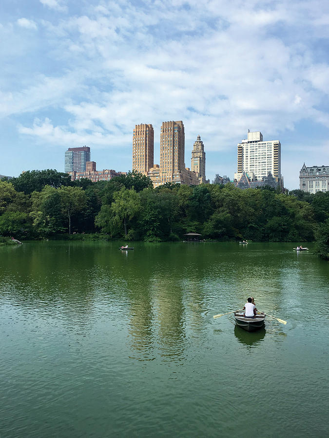 Central Park Lake with Row Boat Photograph by Kathleen Anderle - Fine ...